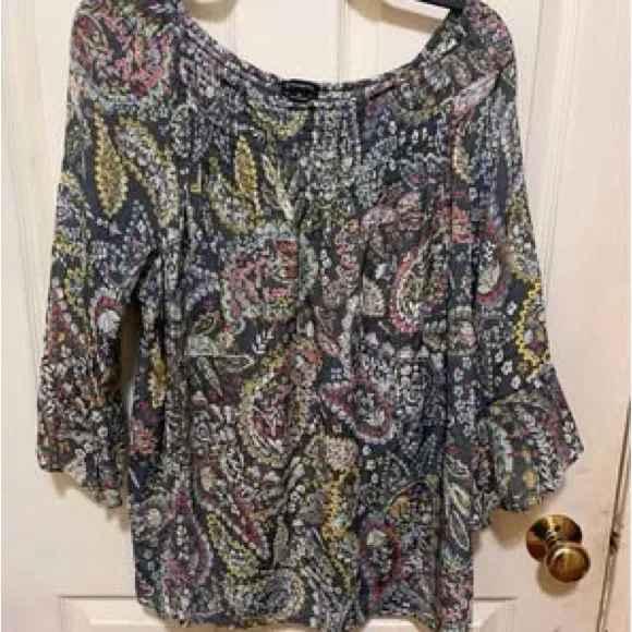 new directions Paisley Boatneck Tunic in Navy Multi - Picture 1 of 2